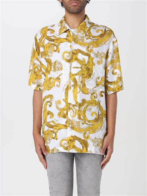 versace jeans big print shirt white|Versace Jeans couture outlet.